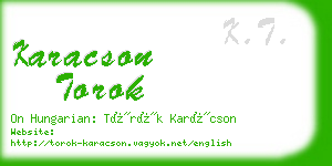 karacson torok business card